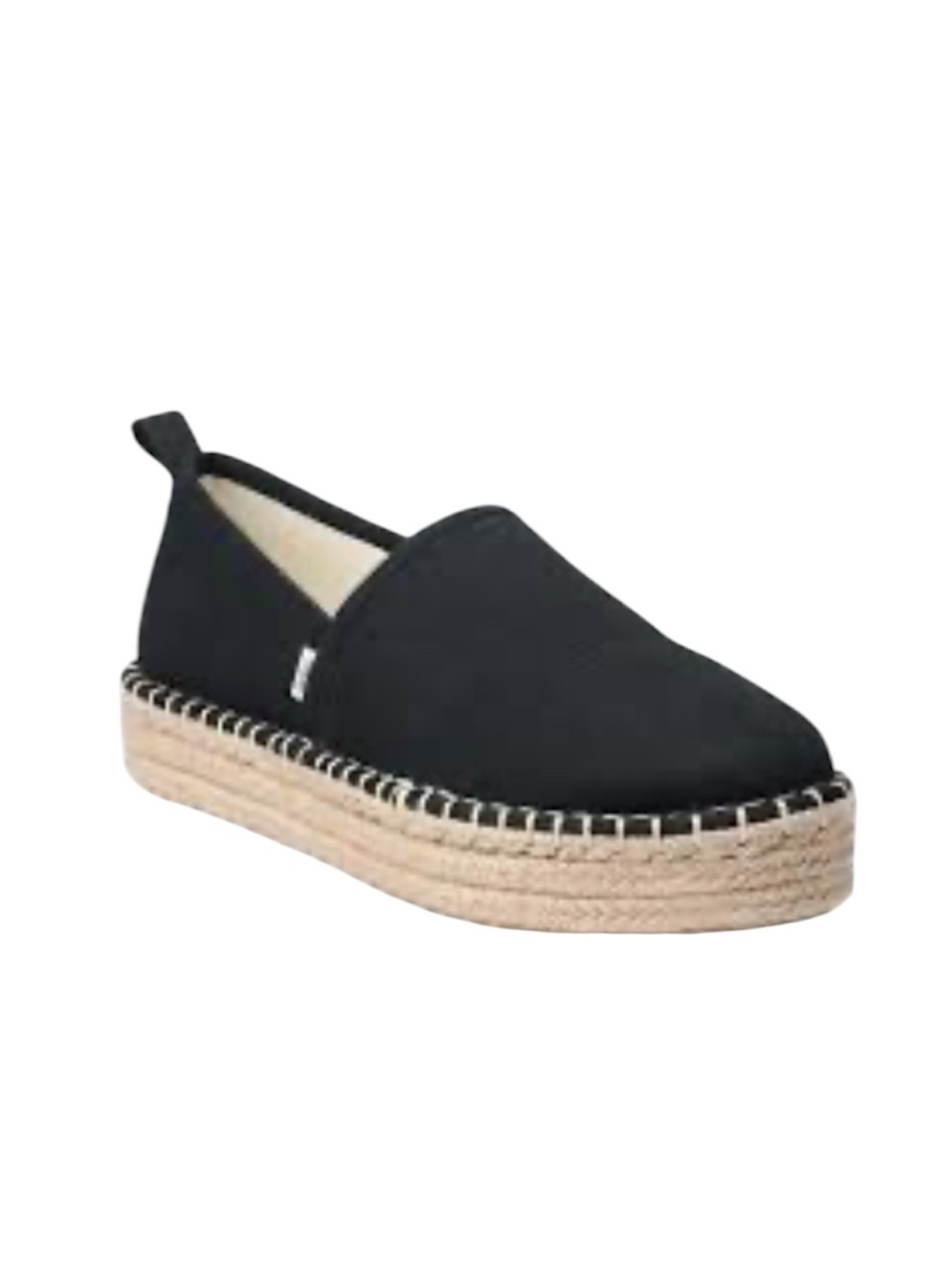 Toms Black Canvas Espadrille Platform